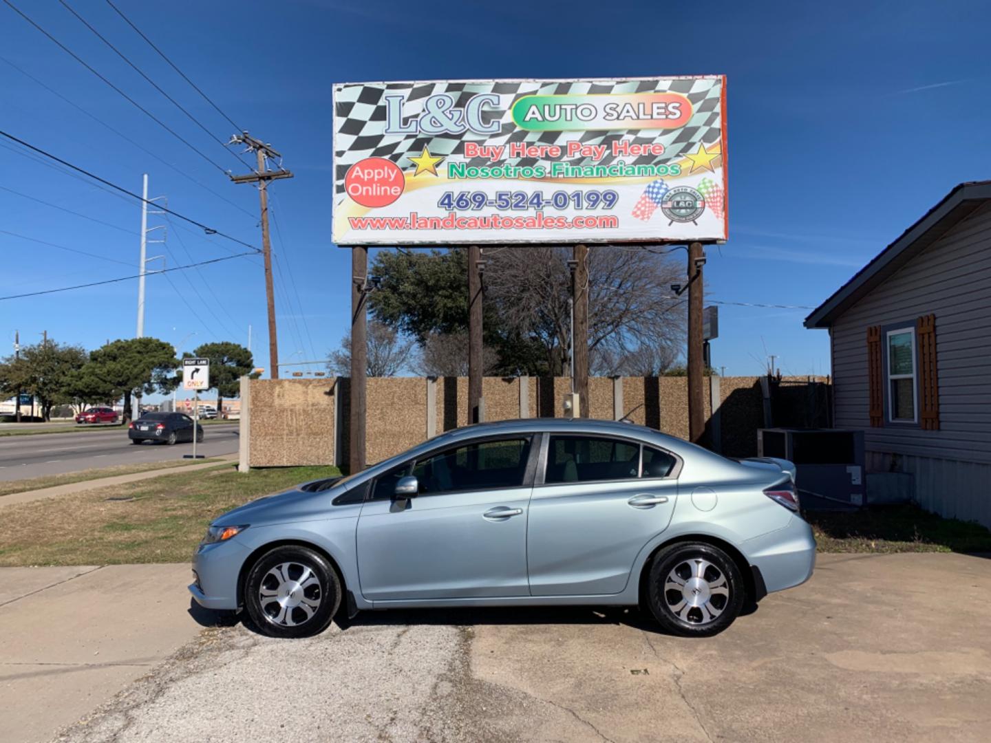 2013 Blue /gray Honda Civic Hybrid (19XFB4F27DE) , AUTOMATIC transmission, located at 1830 North Belt Line Road, Irving, TX, 75061, (469) 524-0199, 32.834373, -96.993584 - Photo#0